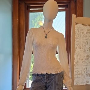 NWOT Elegant White Long Sleeve Women's Top Small